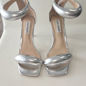 Steve Madden Metallic Silver Heels